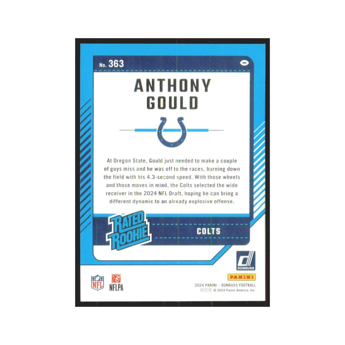 2024 Donruss Anthony Gould RC Colts #363