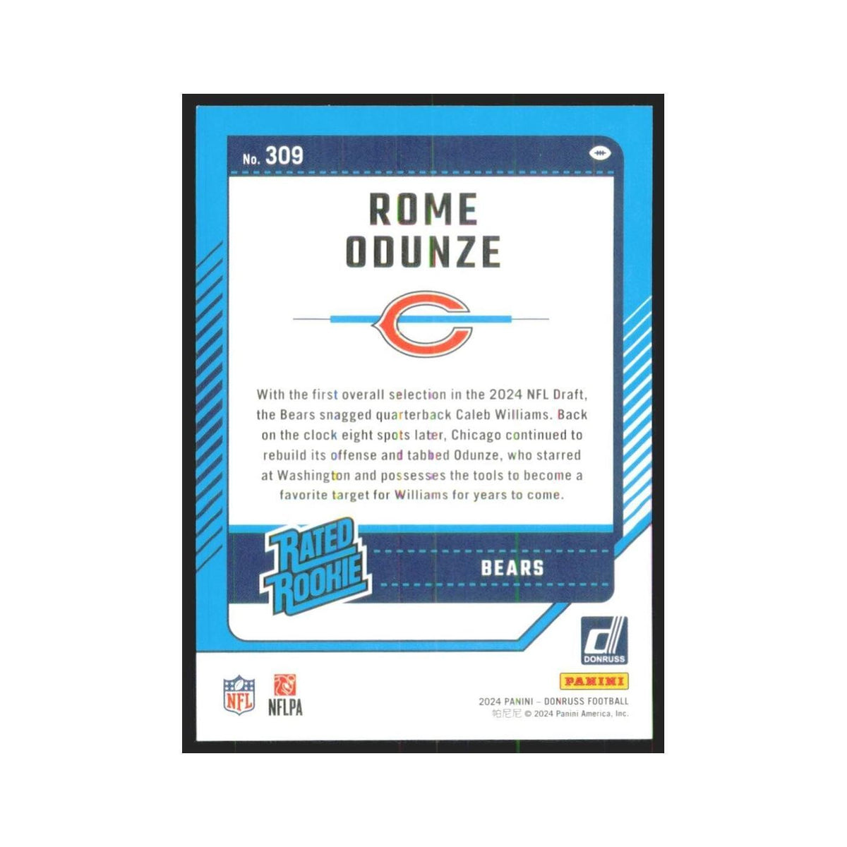 2024 Donruss Rome Odunze RC Bears #309