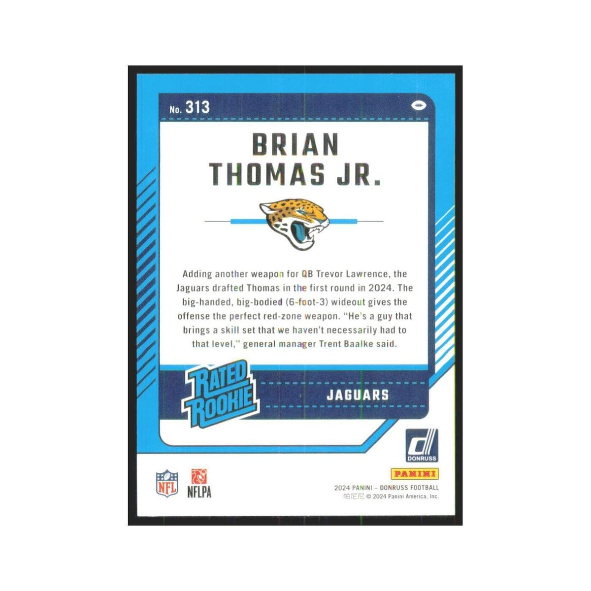 2024 Donruss Brian Thomas Jr. RC Jaguars #313