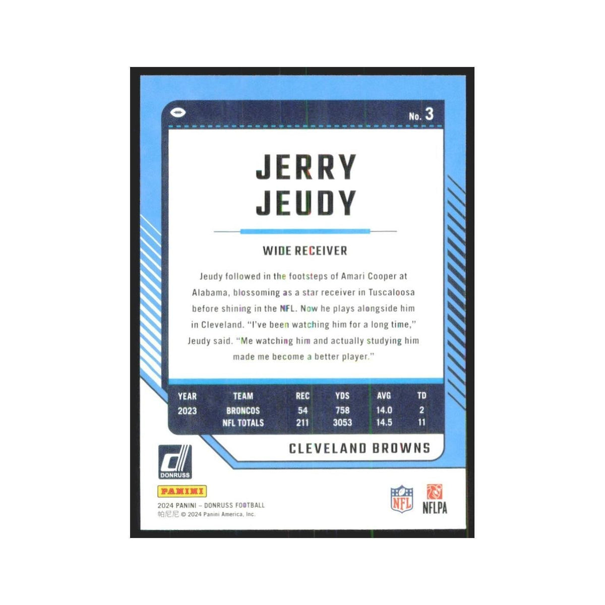 2024 Donruss Jerry Jeudy Broncos #3