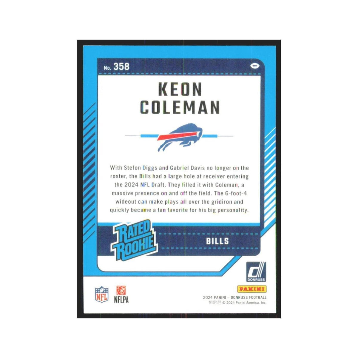 2024 Donruss Keon Coleman RC Bills #358