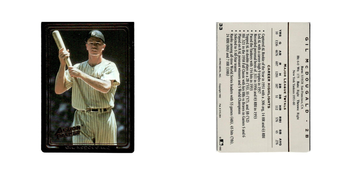 Gil McDougald 1992 Action Packed All-Star Gallery #33 New York Yankees NM