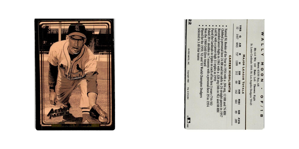 Wally Moon 1992 Action Packed All-Star Gallery #22 St. Louis Cardinals NM