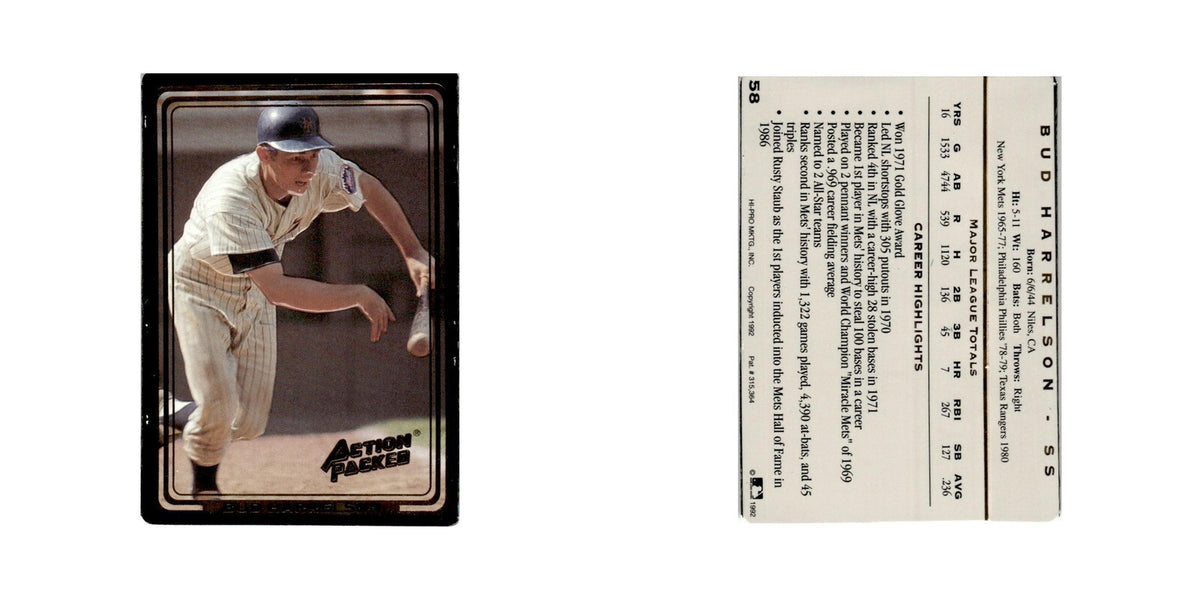 Bud Harrelson 1992 Action Packed All-Star Gallery #58 New York Mets NM