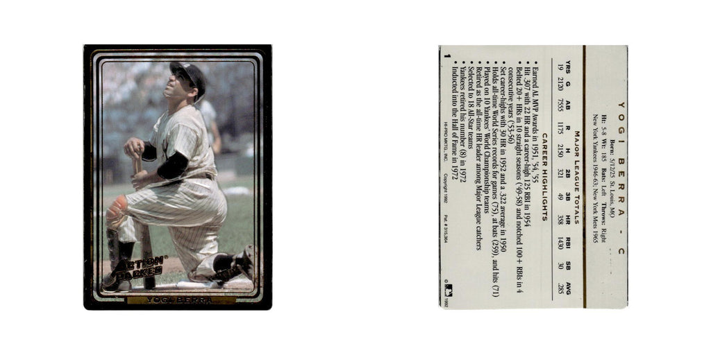 Yogi Berra 1992 Action Packed All-Star Gallery #1 New York Yankees NM