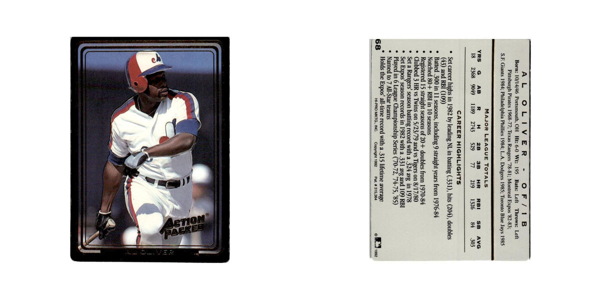 Al Oliver 1992 Action Packed All-Star Gallery #68 Montreal Expos NM