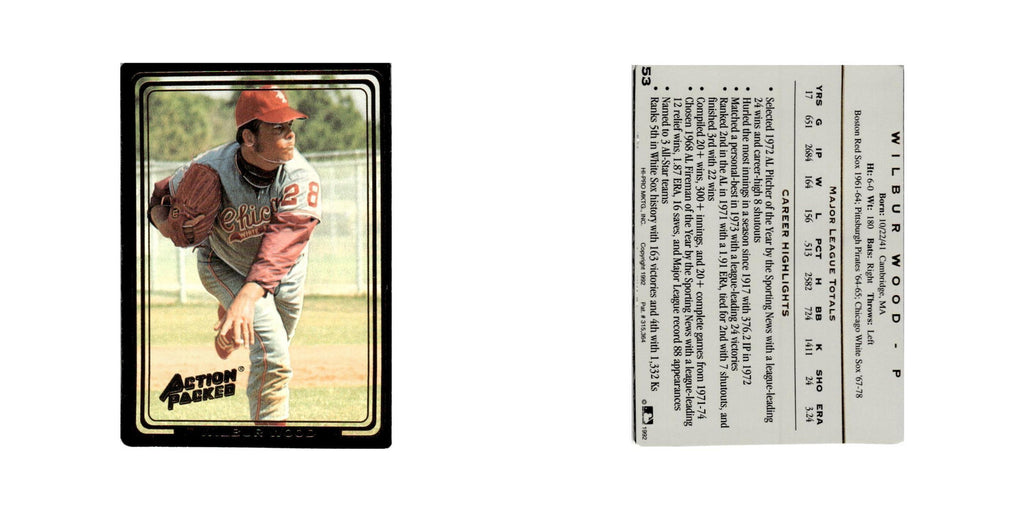 Wilbur Wood 1992 Action Packed All-Star Gallery #53 Boston Red Sox NM