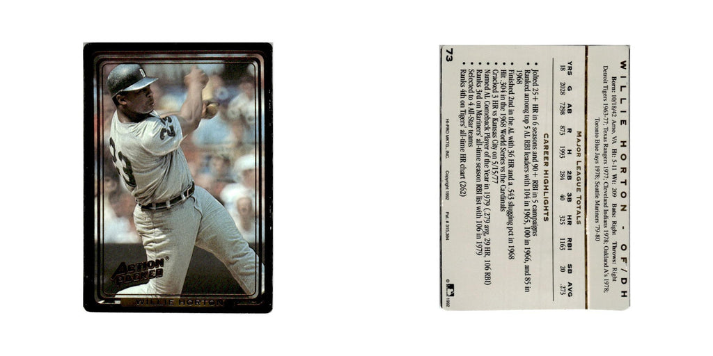 Willie Horton 1992 Action Packed All-Star Gallery #73 Detroit Tigers NM