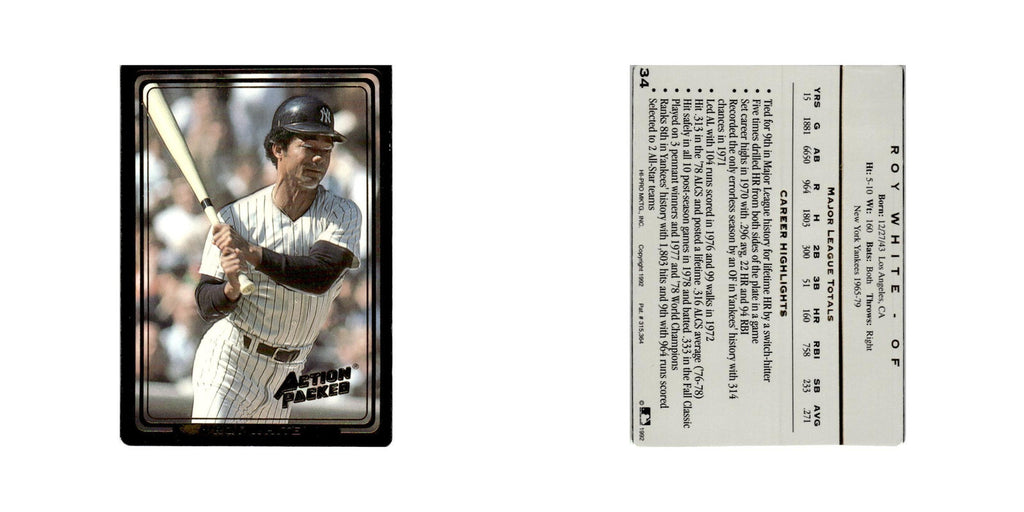 Roy White 1992 Action Packed All-Star Gallery #34 New York Yankees NM