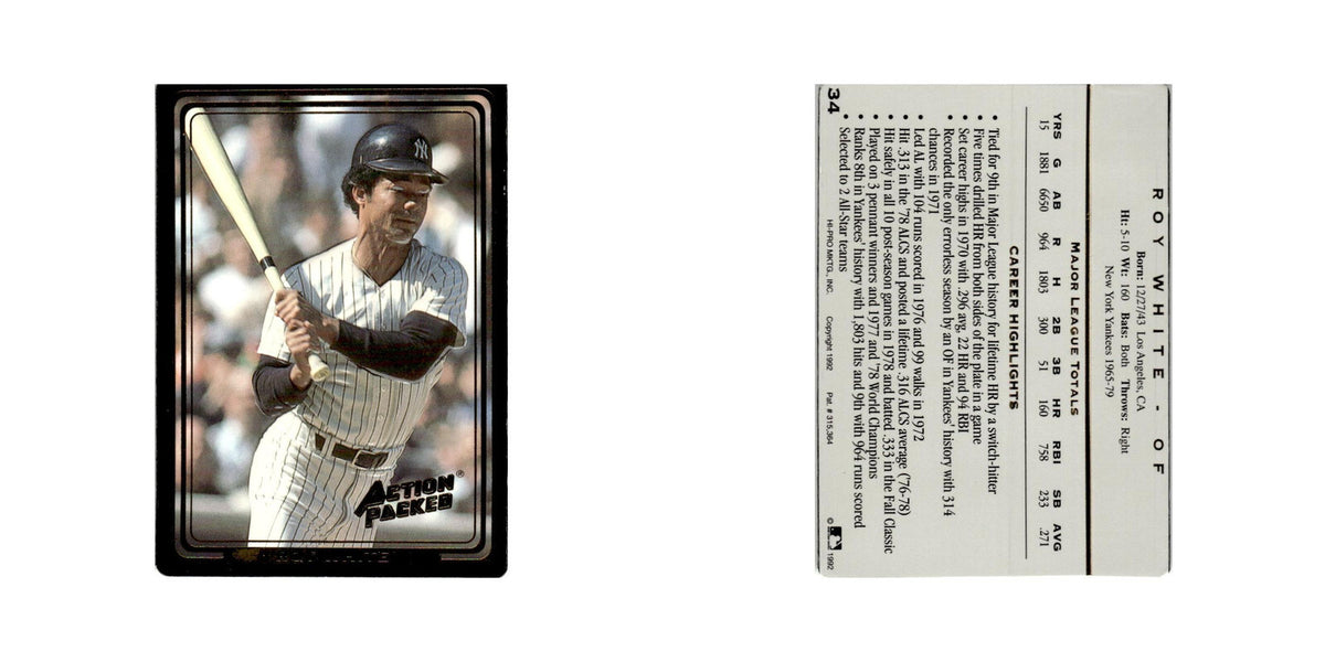 Roy White 1992 Action Packed All-Star Gallery #34 New York Yankees NM