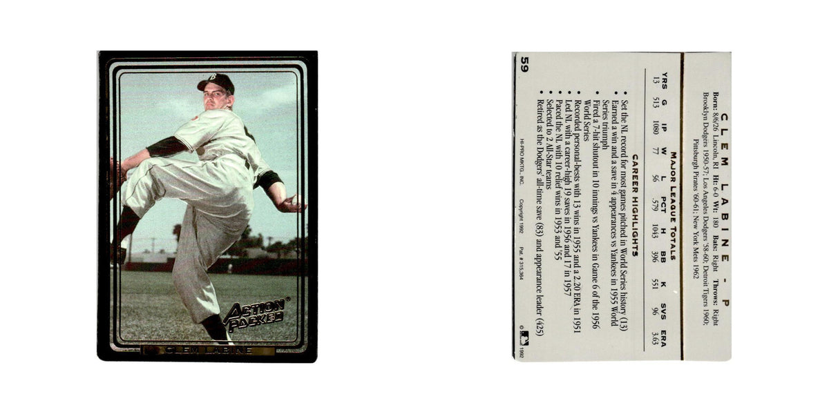 Clem Labine 1992 Action Packed All-Star Gallery #59 Brooklyn Dodgers NM