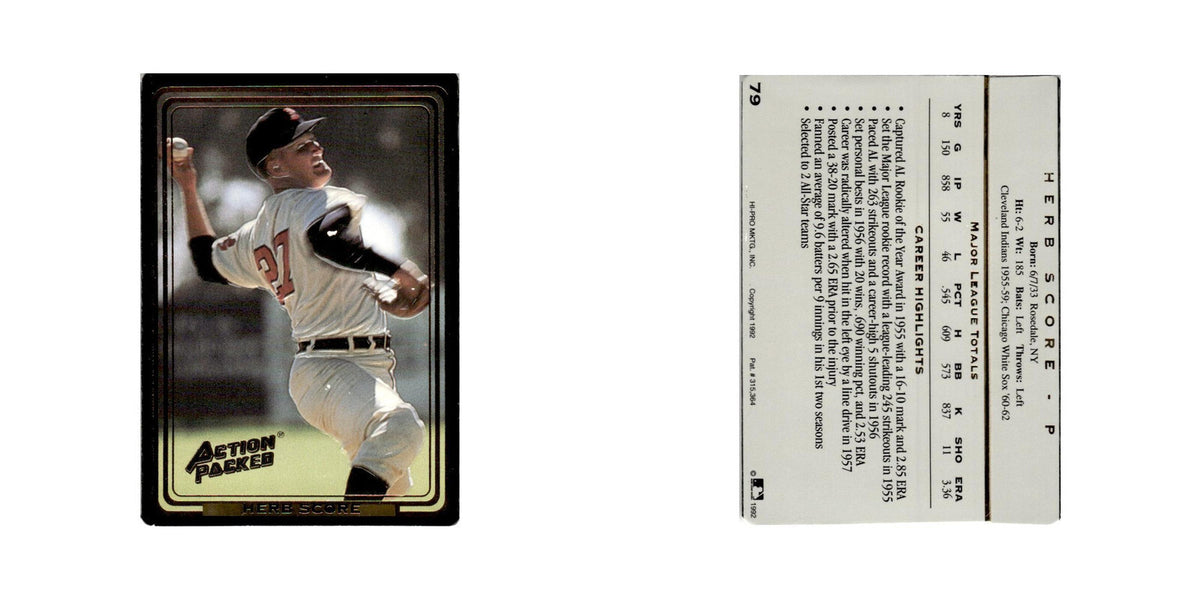 Herb Score 1992 Action Packed All-Star Gallery #79 Cleveland Indians NM