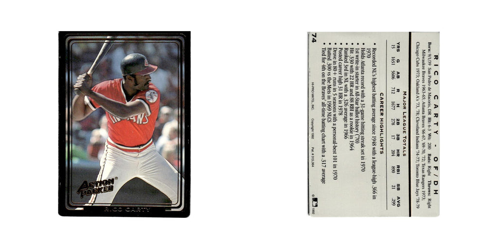 Rico Carty 1992 Action Packed All-Star Gallery #74 Cleveland Indians NM