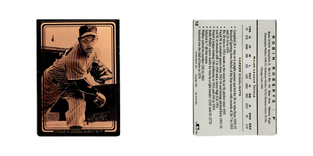 Robin Roberts 1992 Action Packed All-Star Gallery #12 Philadelphia Phillies NM
