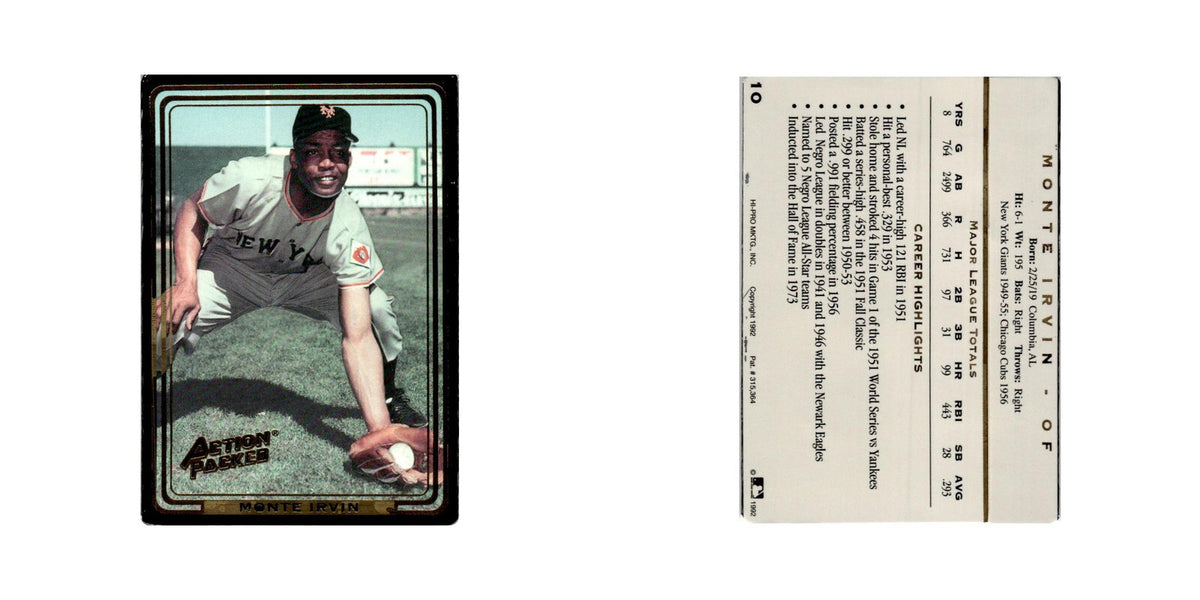 Monte Irvin 1992 Action Packed All-Star Gallery #10 New York Giants NM