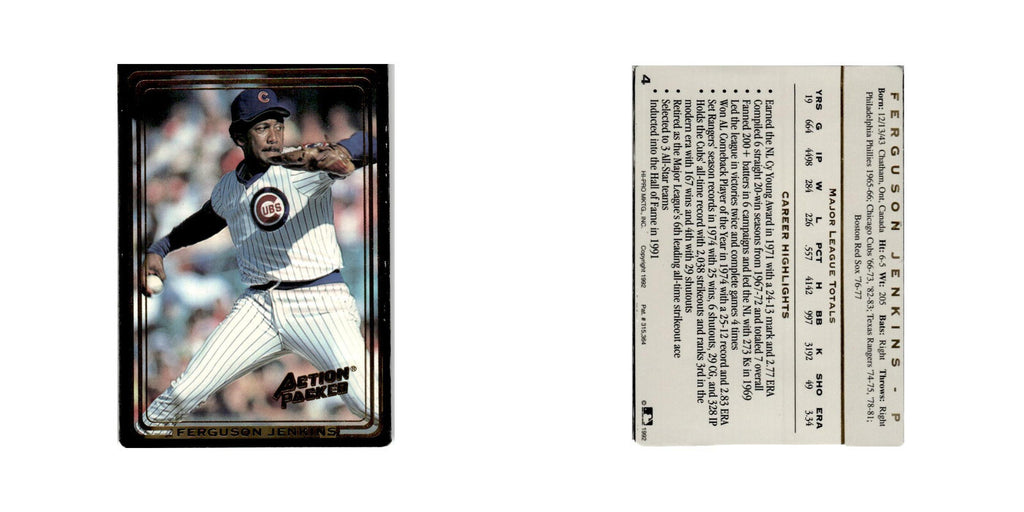 Fergie Jenkins 1992 Action Packed All-Star Gallery #4 Chicago Cubs NM
