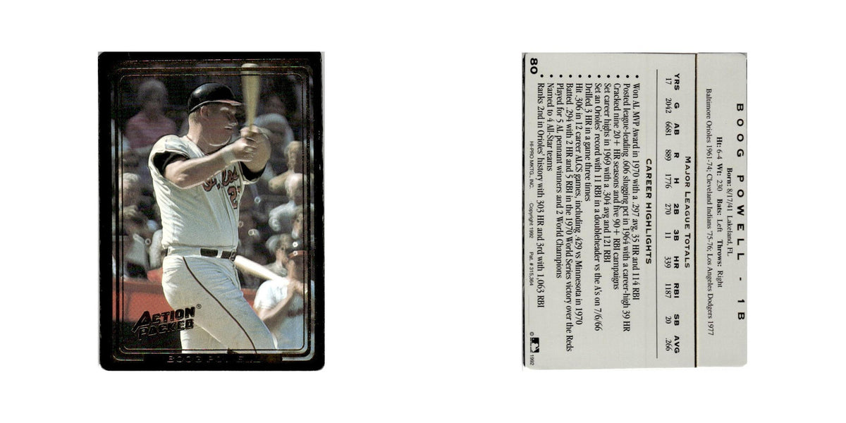 Boog Powell 1992 Action Packed All-Star Gallery #80 Baltimore Orioles NM
