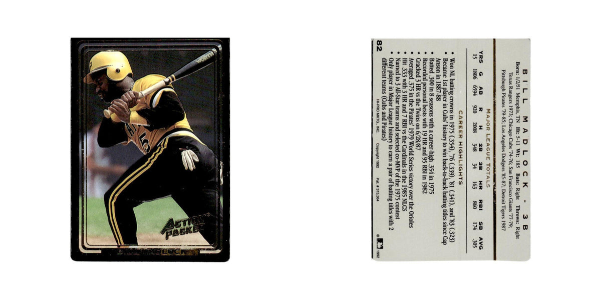 Bill Madlock 1992 Action Packed All-Star Gallery #82 Pittsburgh Pirates NM