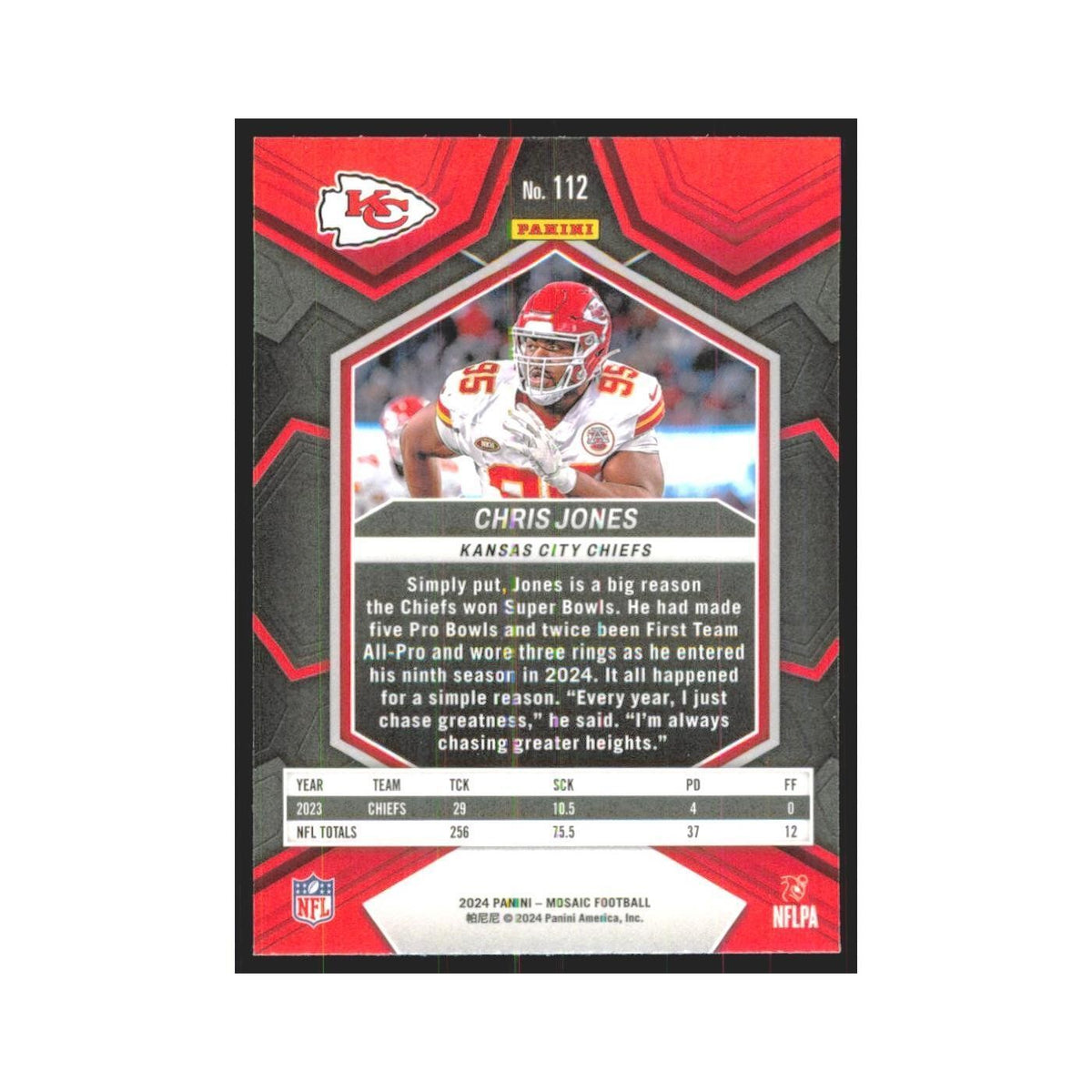2024 Mosaic Chris Jones Chiefs #112