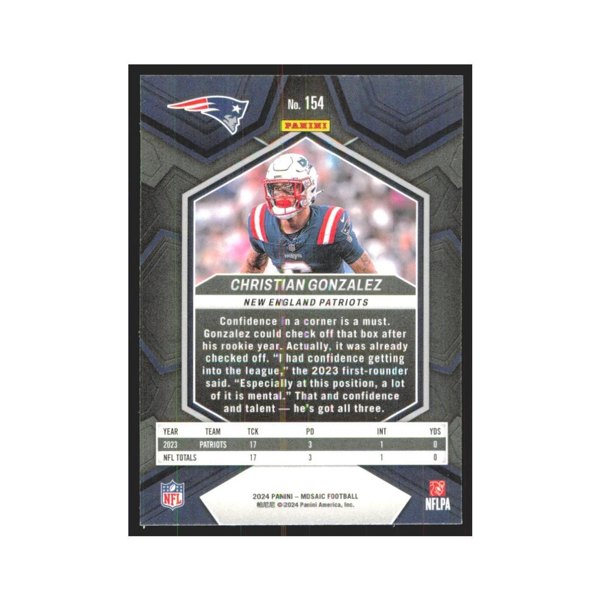 2024 Mosaic Christian Gonzalez Broncos #154