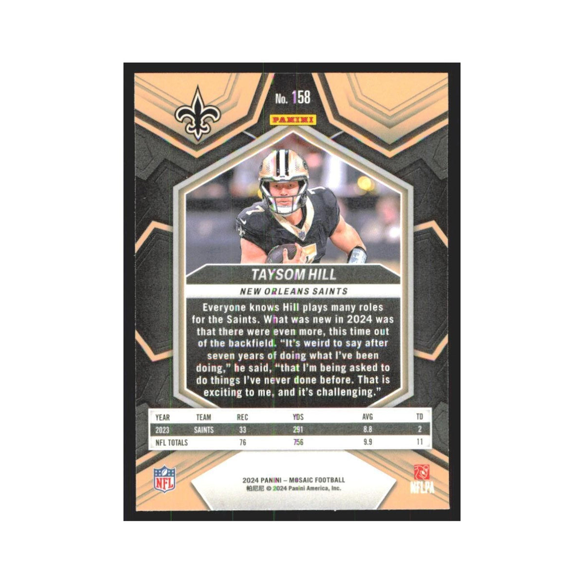 2024 Mosaic Taysom Hil Saints #158