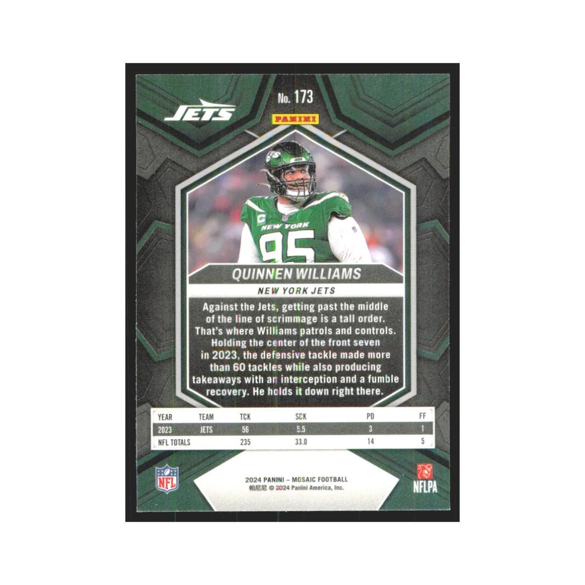 2024 Mosaic Quinnen Williams Jets #173