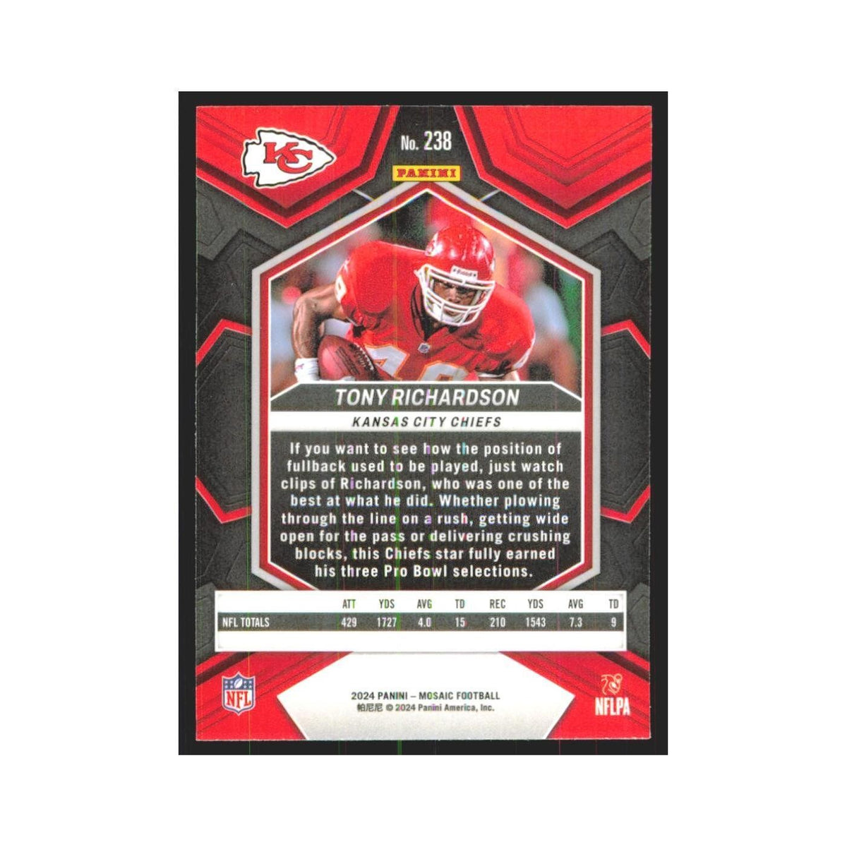 2024 Mosaic Tony Richardson Chiefs #238
