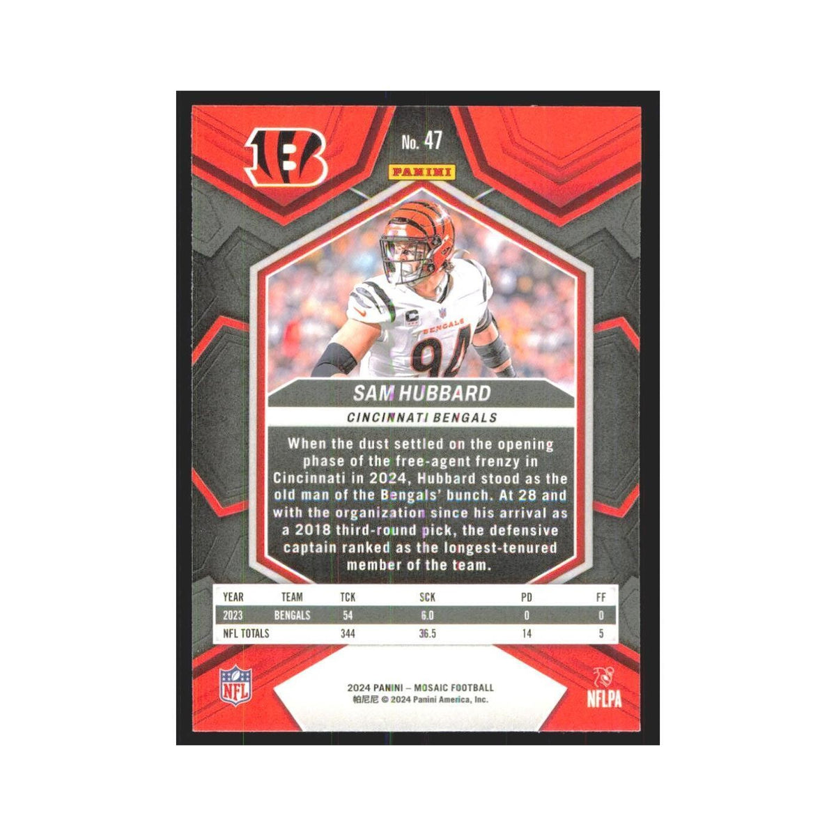 2024 Mosaic Sam Hubbard Bengals #47