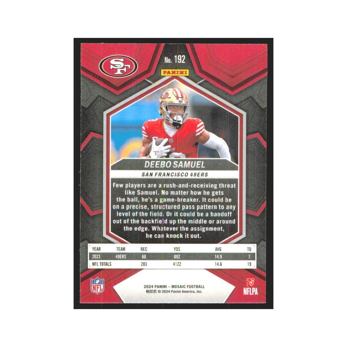 2024 Mosaic Deebo Samuel 49ers #192