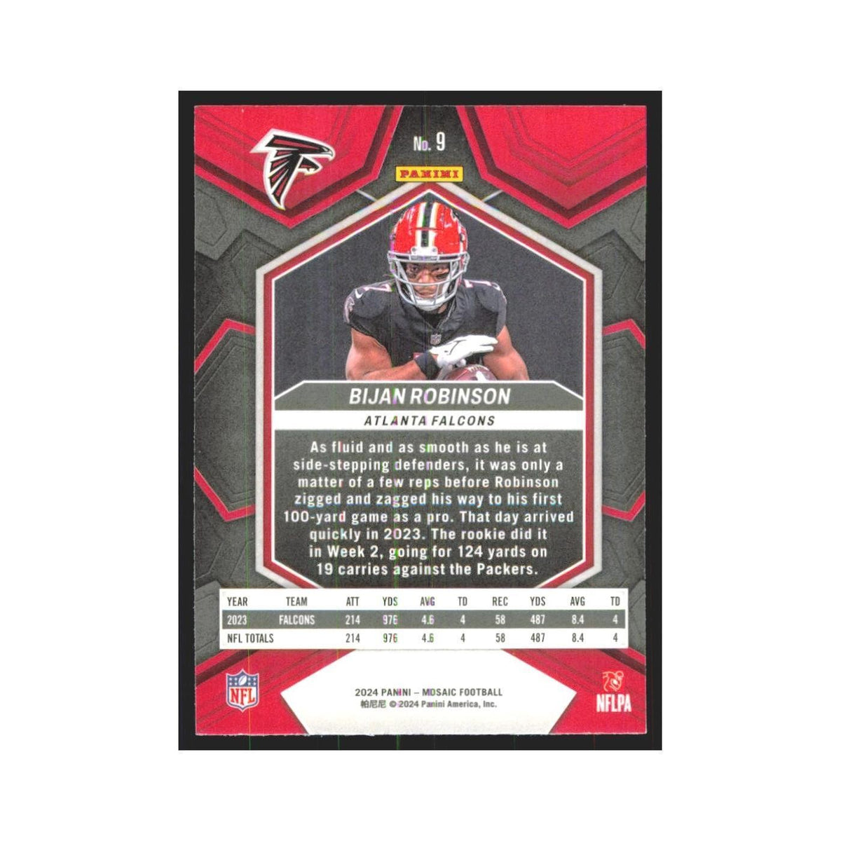 2023 Mosaic Bijan Robinson Falcons #9