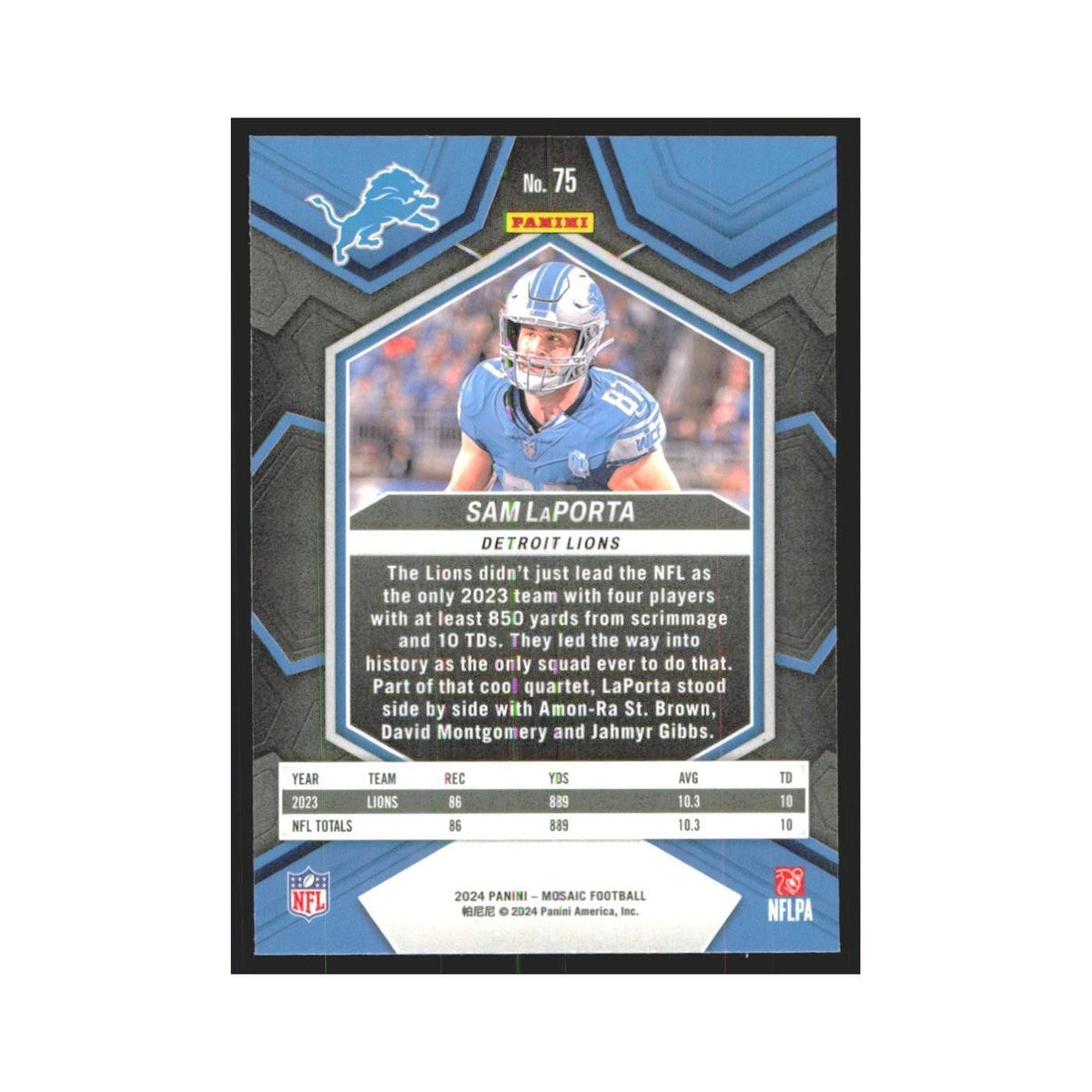 2024 Mosaic Sam LaPorta Lions #75
