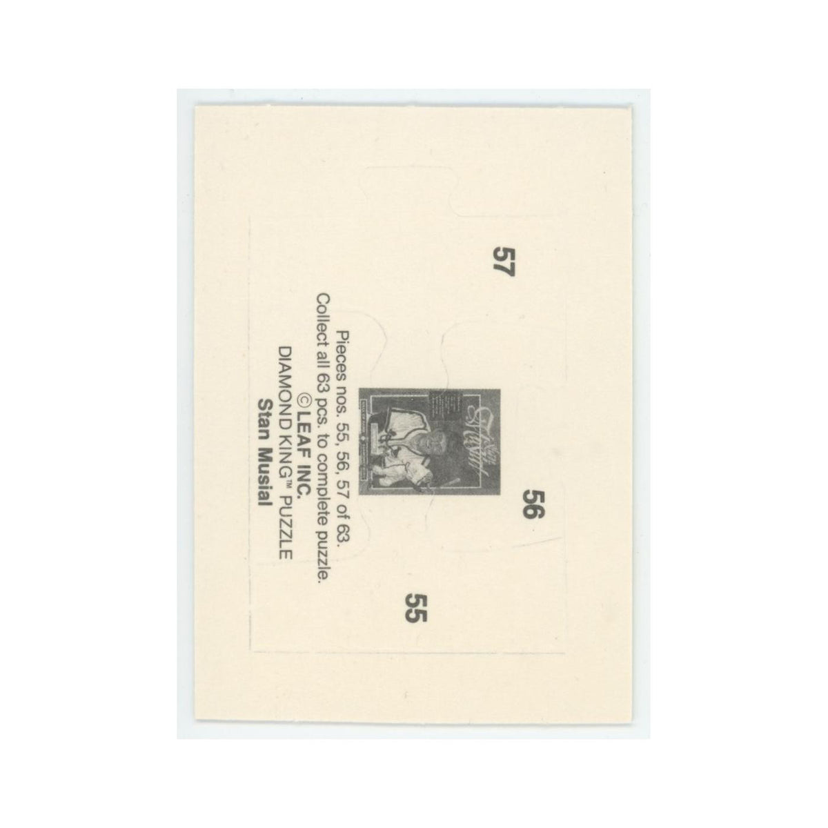Stan Musial 1986 Leaf Diamond King Puzzle Pieces #55/56/57 Baseball Card NM