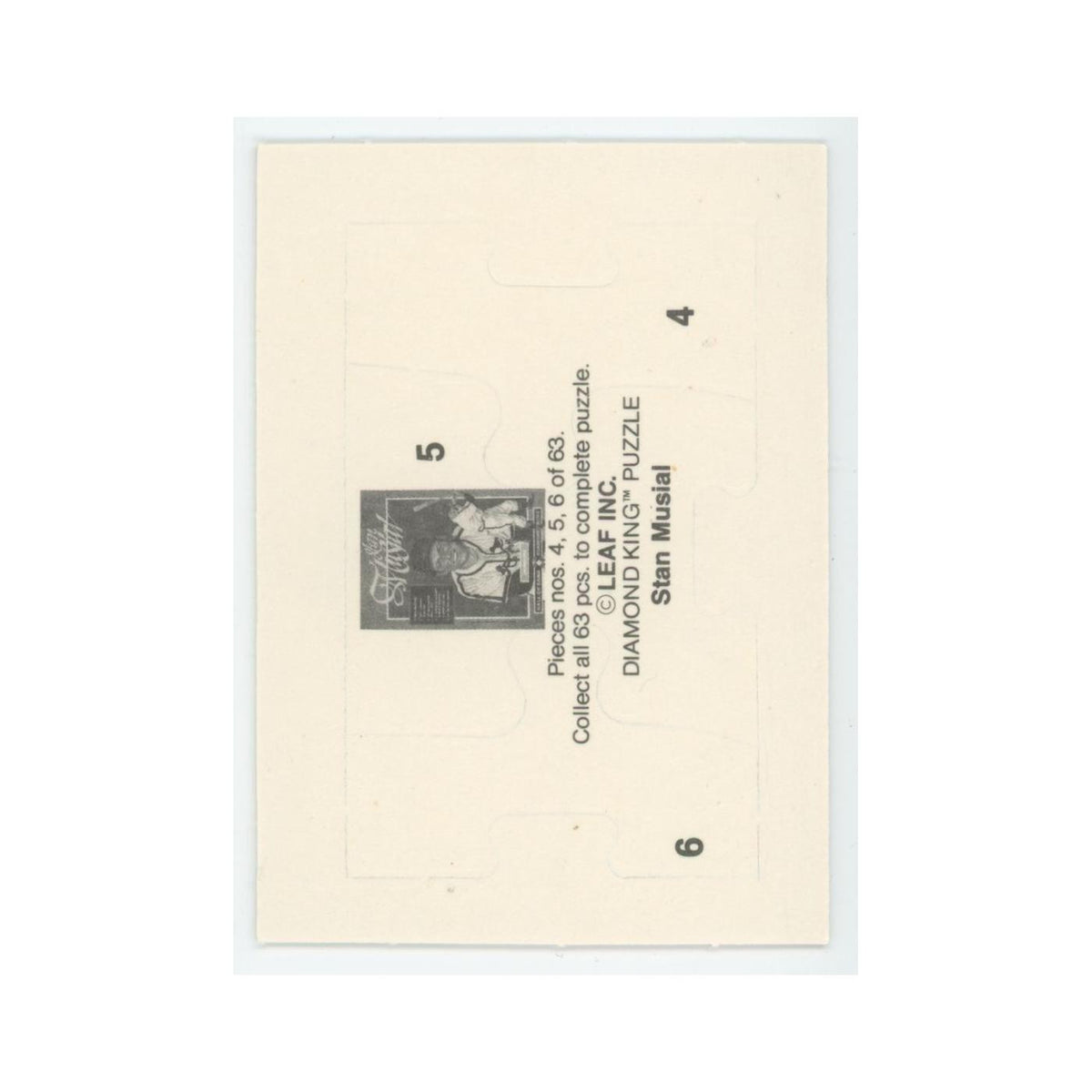 Stan Musial 1986 Leaf Diamond King Puzzle Pieces #4/5/6 Baseball Card NM