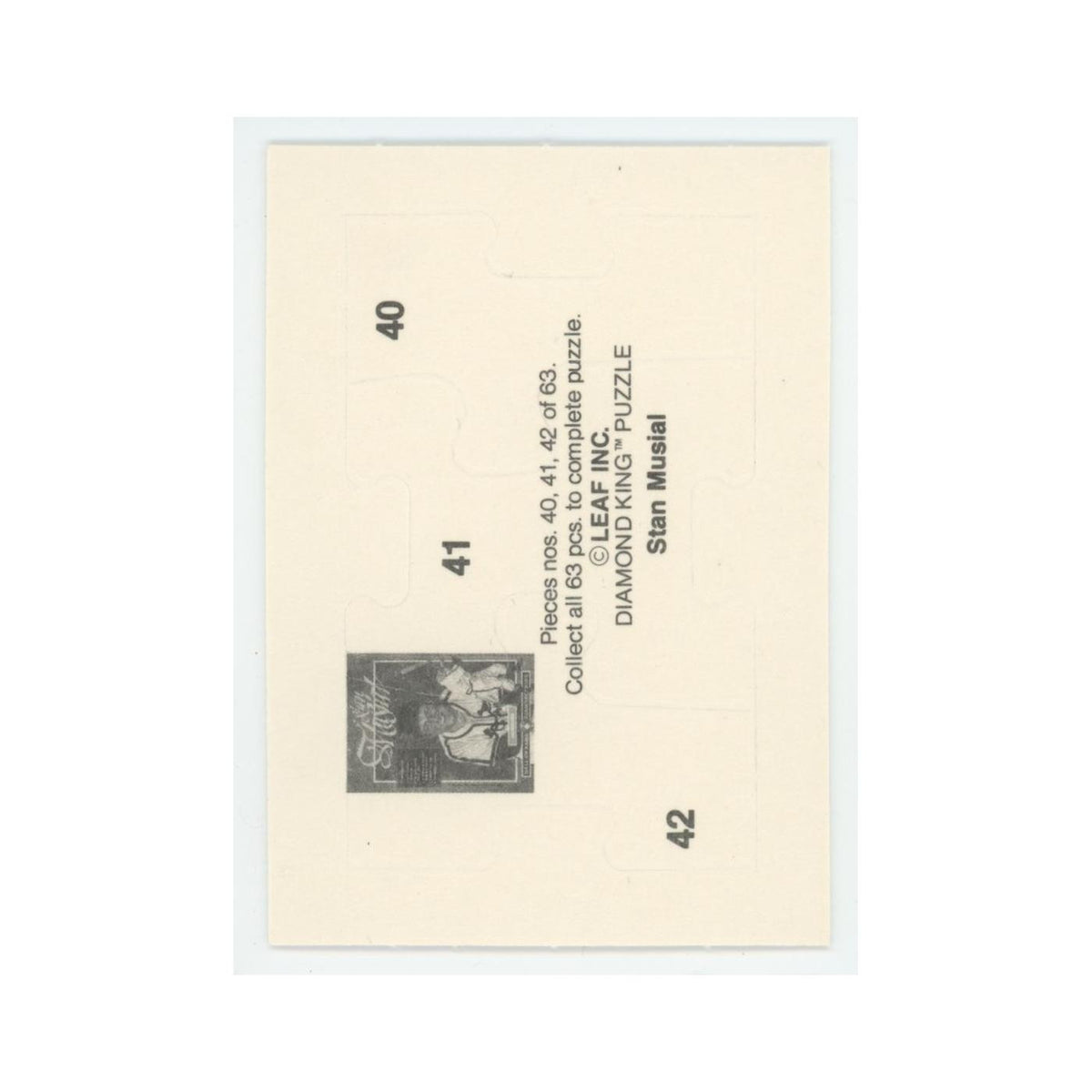Stan Musial 1986 Leaf Diamond King Puzzle Pieces #40/41/42 Baseball Card NM