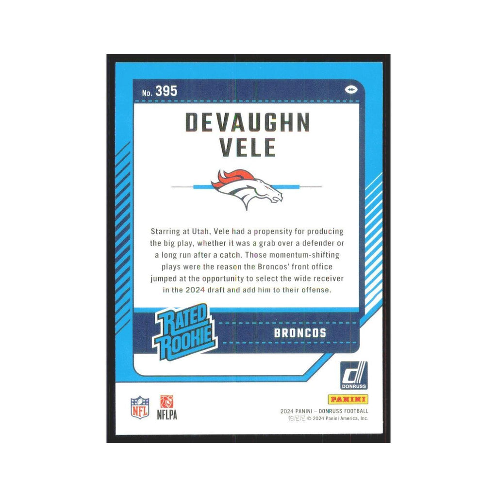 2024 Donruss Devaughn Vele RC Broncos #395