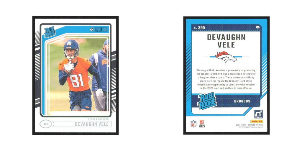 2024 Donruss Devaughn Vele RC Broncos #395