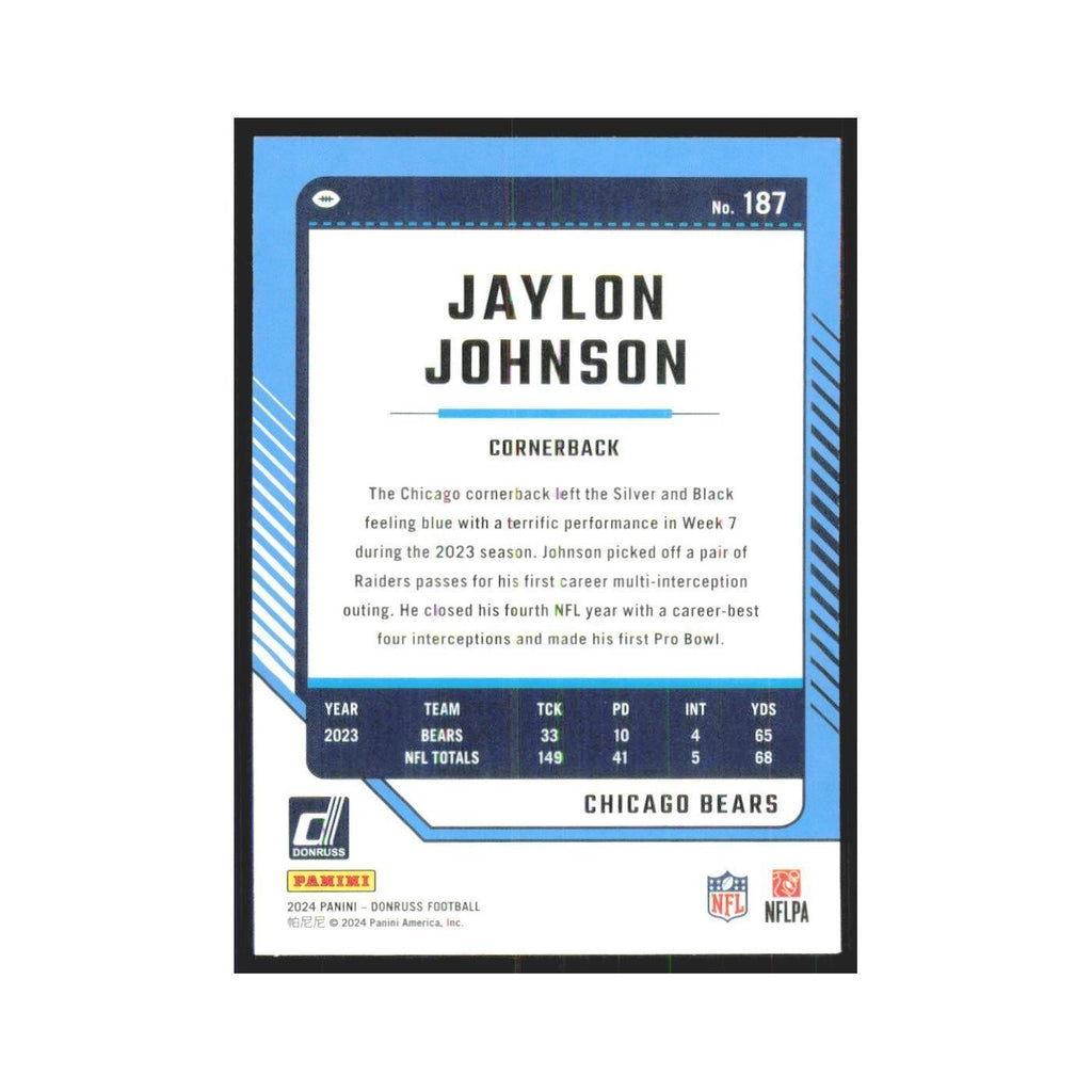 2024 Donruss Jaylon Johnson Bears #187