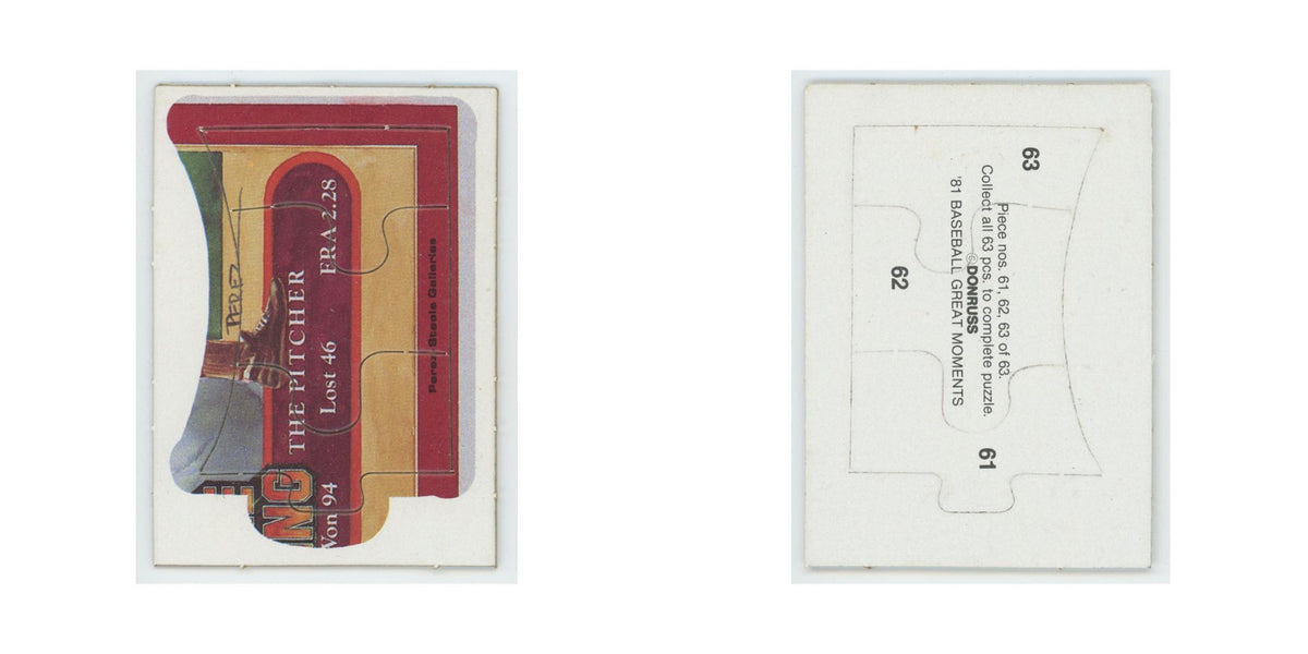Baseball Great Moments Puzzle Pieces 1982 Donruss #61/62/63 Baseball Card NM