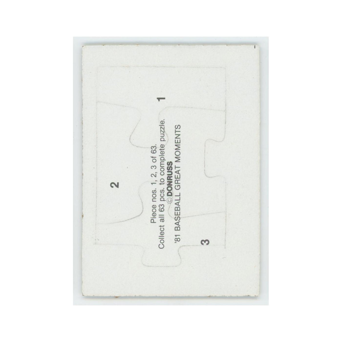 Baseball Great Moments Puzzle Pieces 1982 Donruss #1/2/3 Baseball Card NM