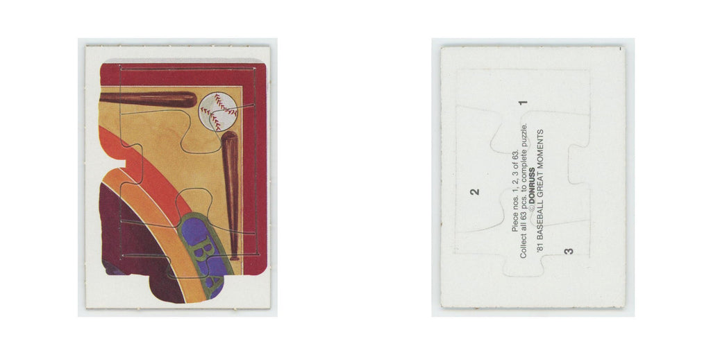 Baseball Great Moments Puzzle Pieces 1982 Donruss #1/2/3 Baseball Card NM