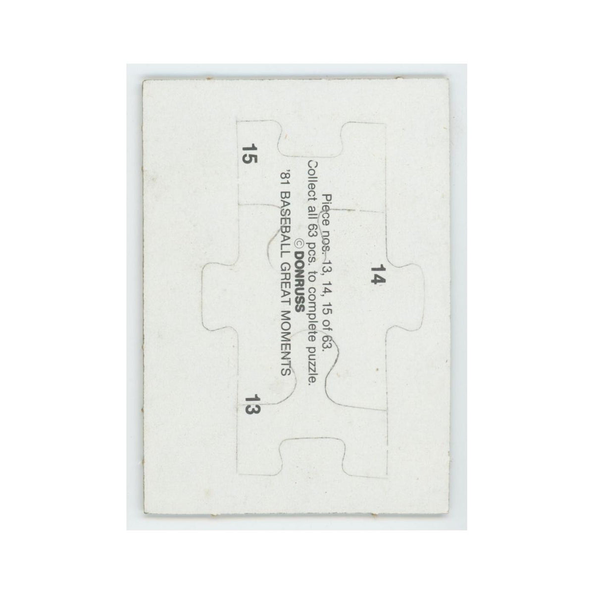 Baseball Great Moments Puzzle Pieces 1982 Donruss #13/14/15 Baseball Card NM