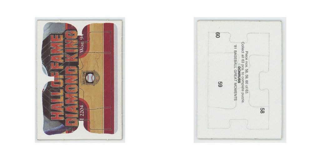 Baseball Great Moments Puzzle Pieces 1982 Donruss #58/59/60 Baseball Card NM