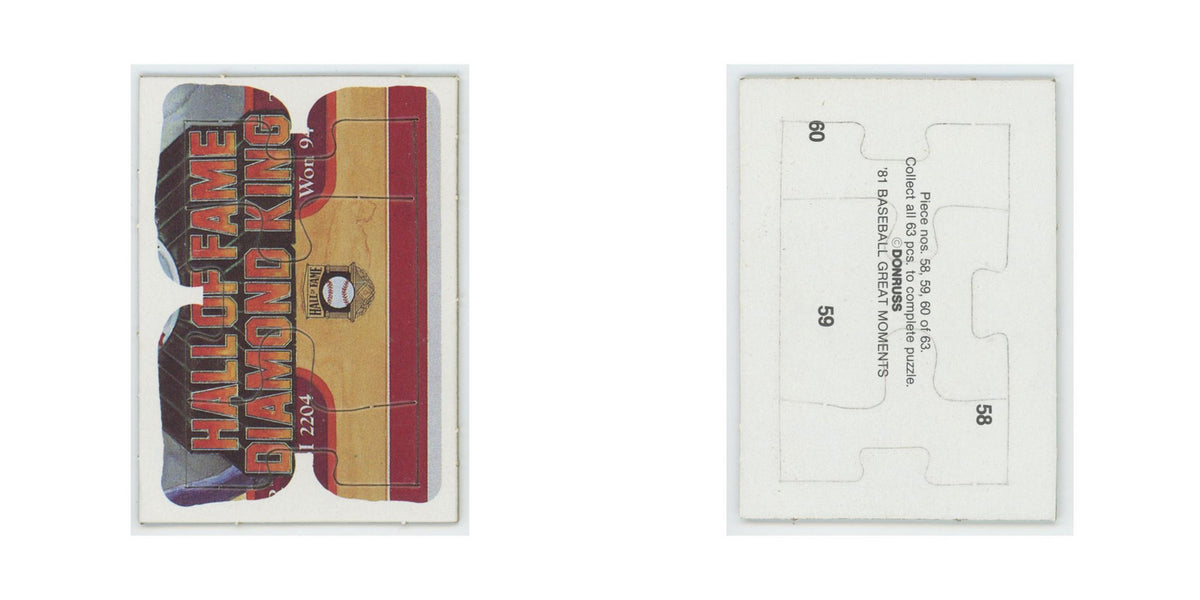 Baseball Great Moments Puzzle Pieces 1982 Donruss #58/59/60 Baseball Card NM
