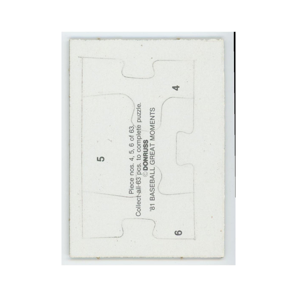 Baseball Great Moments Puzzle Pieces 1982 Donruss #4/5/6 Baseball Card NM