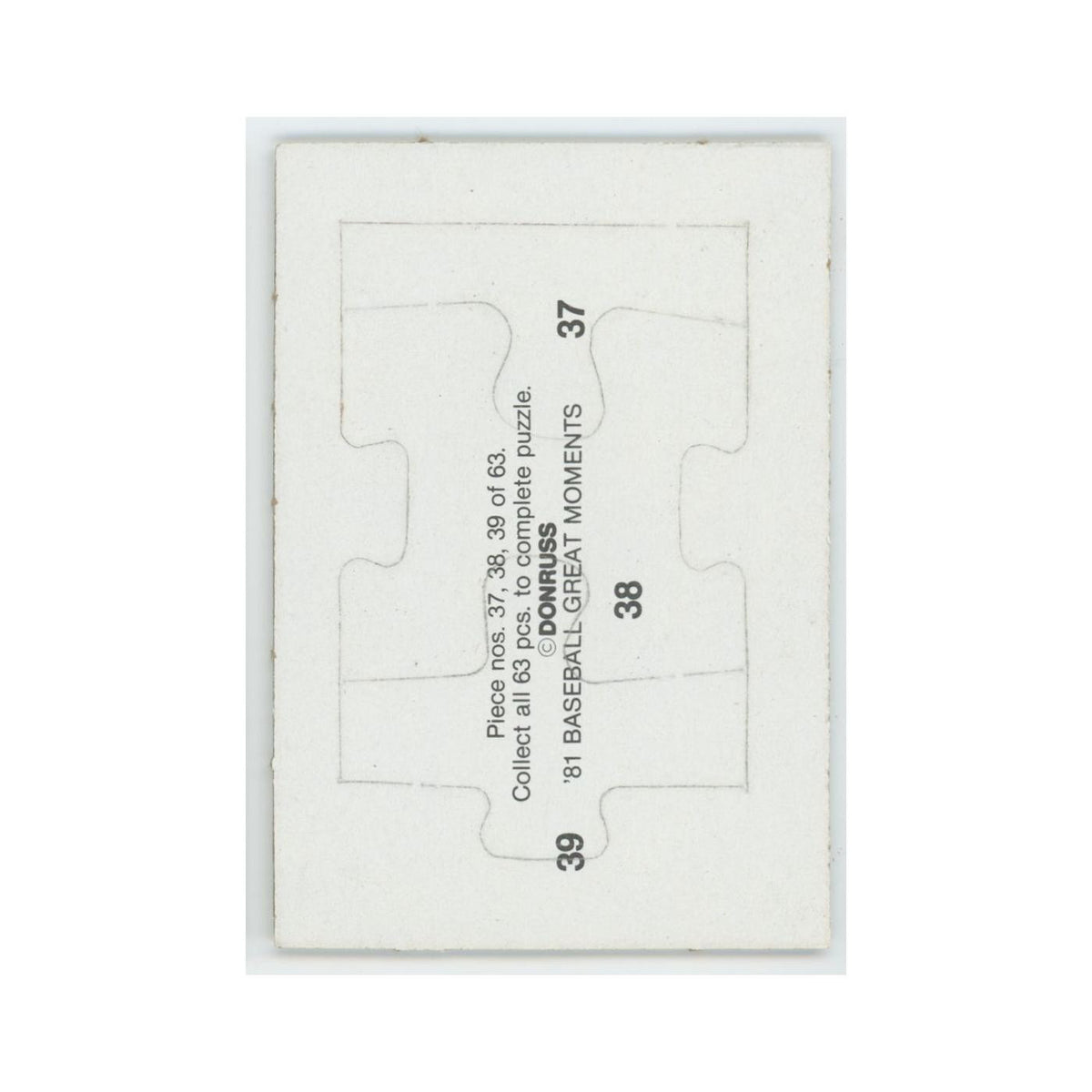 Baseball Great Moments Puzzle Pieces 1982 Donruss #37/38/39 Baseball Card NM
