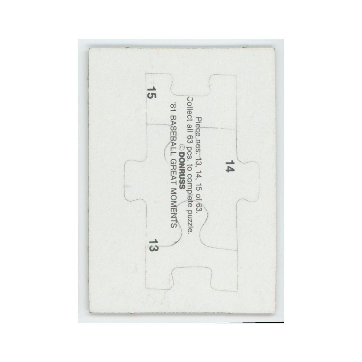 Baseball Great Moments Puzzle Pieces 1982 Donruss #13/14/15 Baseball Card NM