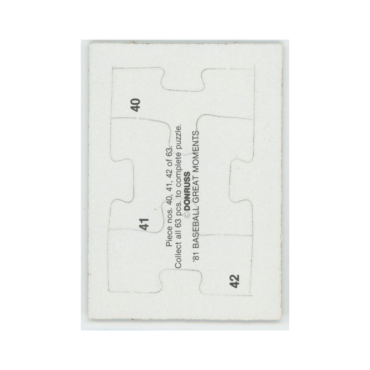 Baseball Great Moments Puzzle Pieces 1982 Donruss #40/41/42 Baseball Card NM