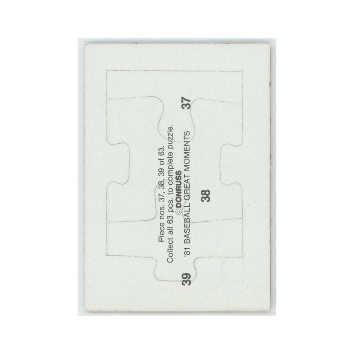 Baseball Great Moments Puzzle Pieces 1982 Donruss #37/38/39 Baseball Card NM
