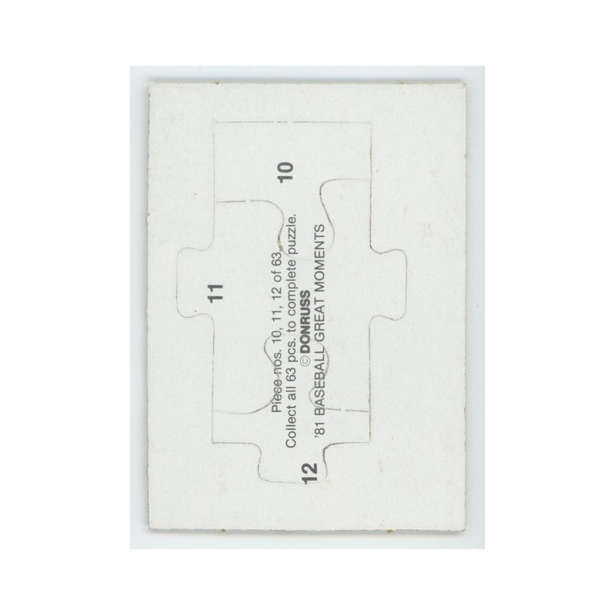 Baseball Great Moments Puzzle Pieces 1982 Donruss #10/11/12 Baseball Card NM