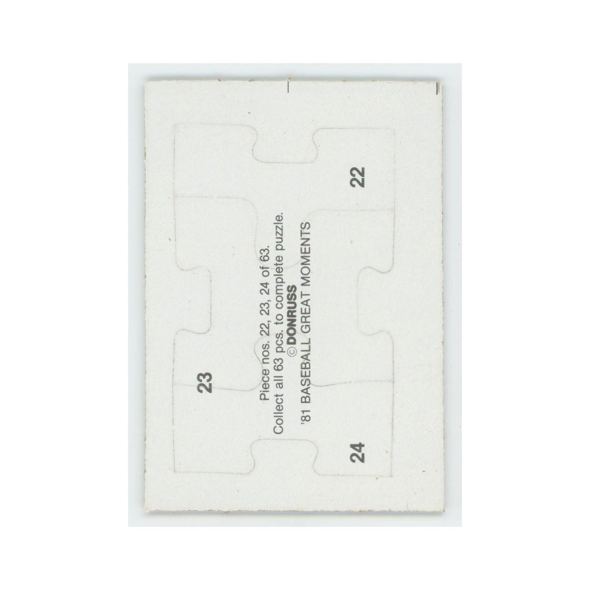 Baseball Great Moments Puzzle Pieces 1982 Donruss #22/23/24 Baseball Card NM